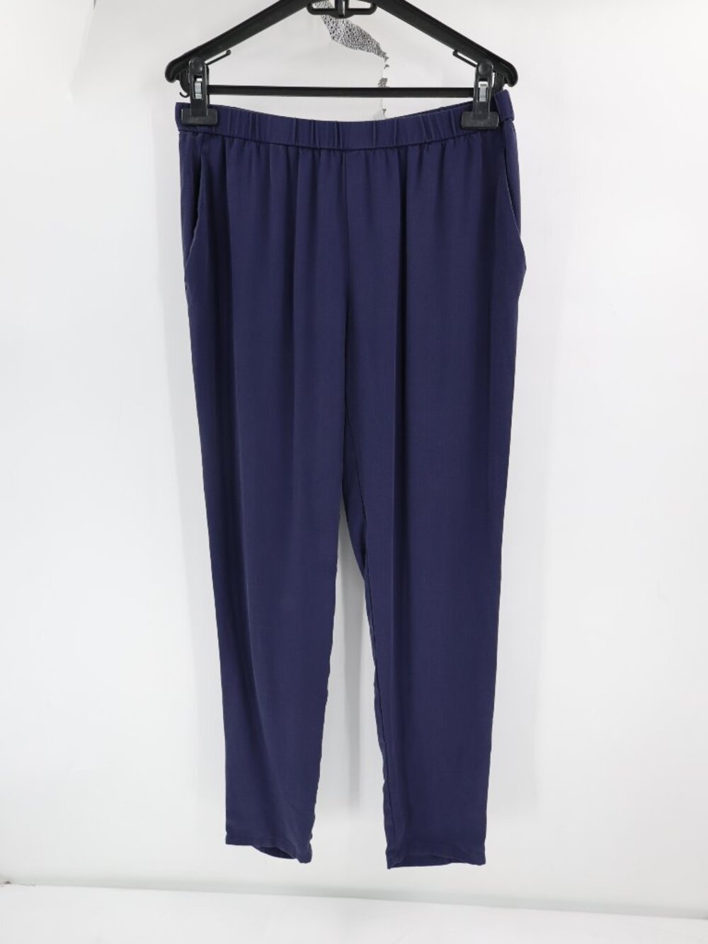Eileen Fisher Pants Womens Small Silk Pull On Tapered Leg Elastic Waist Blue